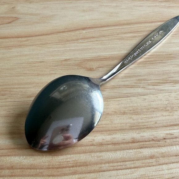 1 Pc Fantasy Sugar Spoon 1881 Rogers Oneida 6" Atomic MCM Stainless Flatware VTG - Picture 7 of 8